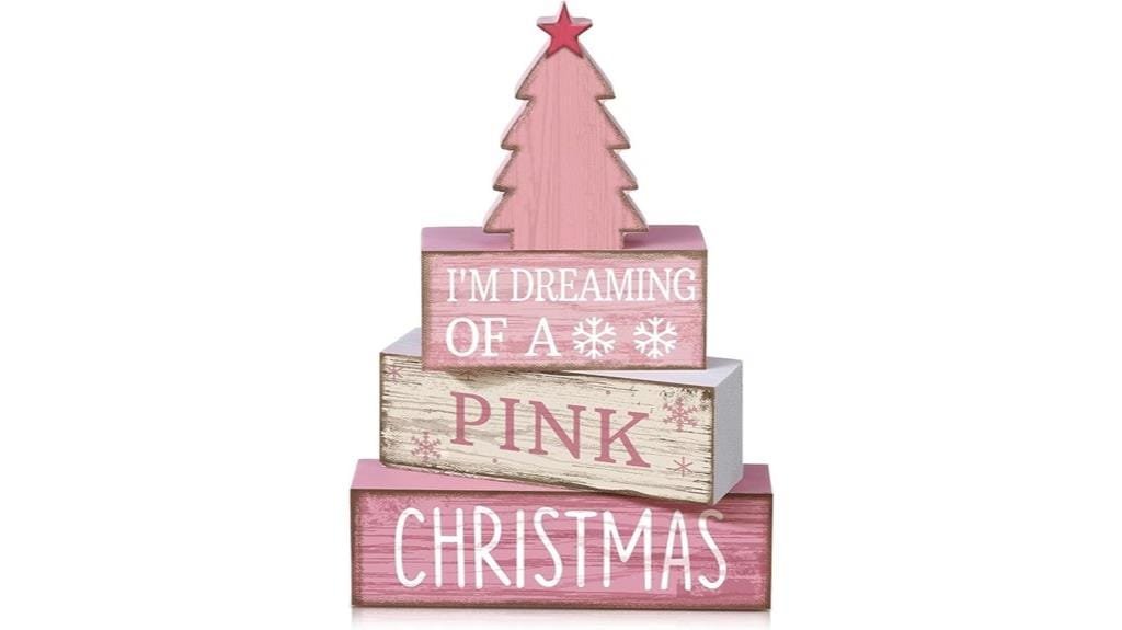 wooden pink christmas centerpieces