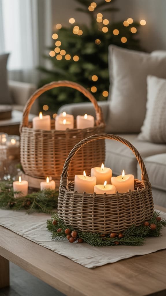 woven basket candle elegance