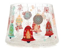 Yankee Candle Christmas Holiday Bells Crackle Glass Jar Candle Shade Topper