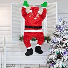 170CM Hanging Santa Claus Outdoor Decoration for Climbing Windows, Balcony, Roof