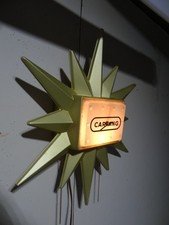 1960s Vtg Carling Beer Lighted Sign Starburst Sunburst MCM Clock Mid Century Mod