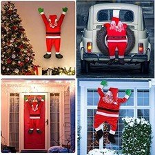 5.5 Ft Christmas Hanging Santa Claus Roof Window Chimney Ornament Decor