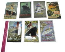 7 vintage travel poster advertising Reprinted On Metal
