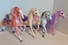 Barbie Sized Horses Lot of 3 & 1 Unicorn Pink Purple Fantasy