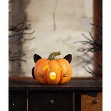 Bethany Lowe Halloween Pumpkin Cat Luminary TF4248