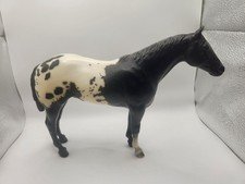 Breyer Horse Figurine Black White Appaloosa Plastic Vintage Wear from Use