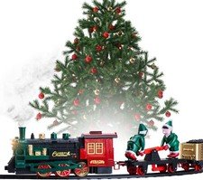 Christmas Train Set for Under The Tree with Lights, Music, Sounds, and Steam –
