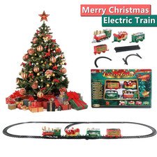 Christmas Tree Train Set Electric Railway with Sound Light Holiday Decoration To