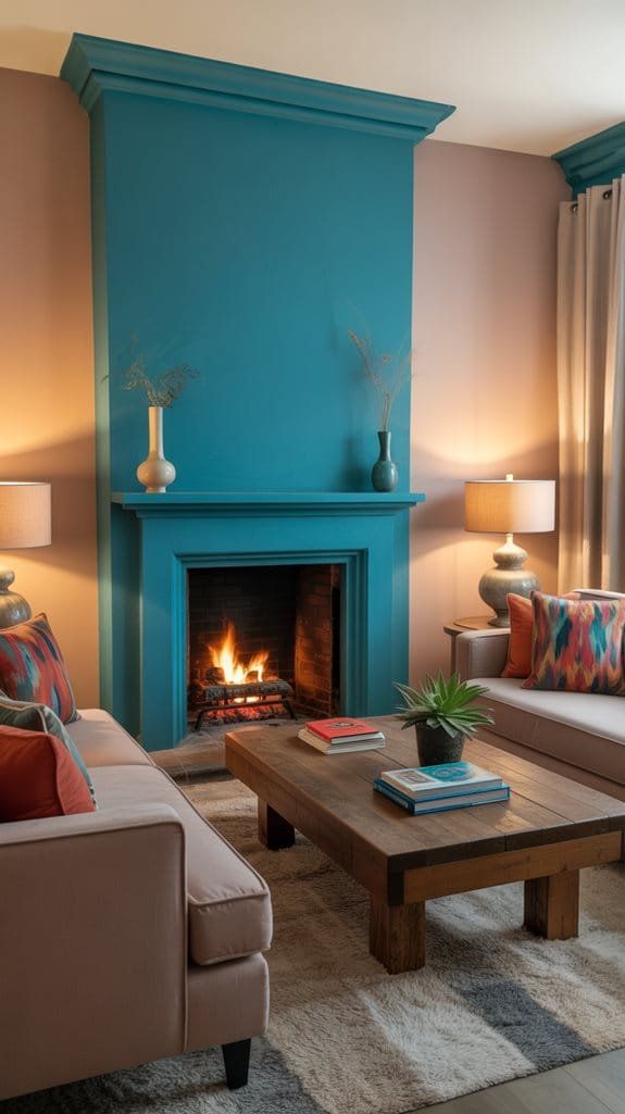 colorful fireplace focal points
