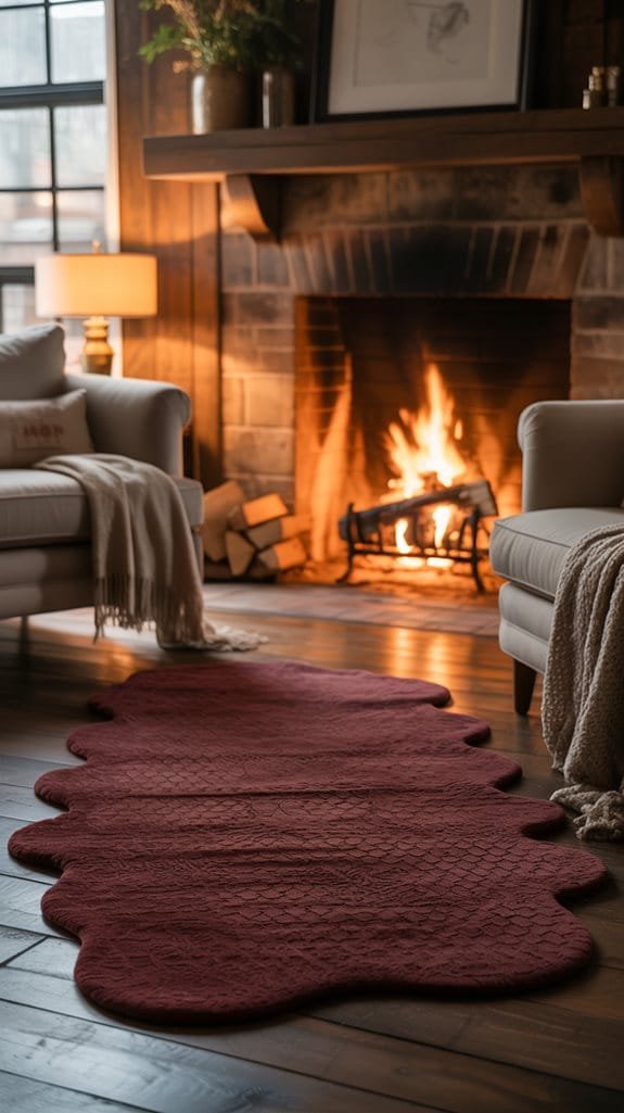 cozy fireplace hearth rug