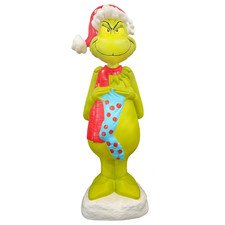 DR SEUSS THE GRINCH WITH STOCKING LED BLOW MOLD LIGHTED YARD DECOR