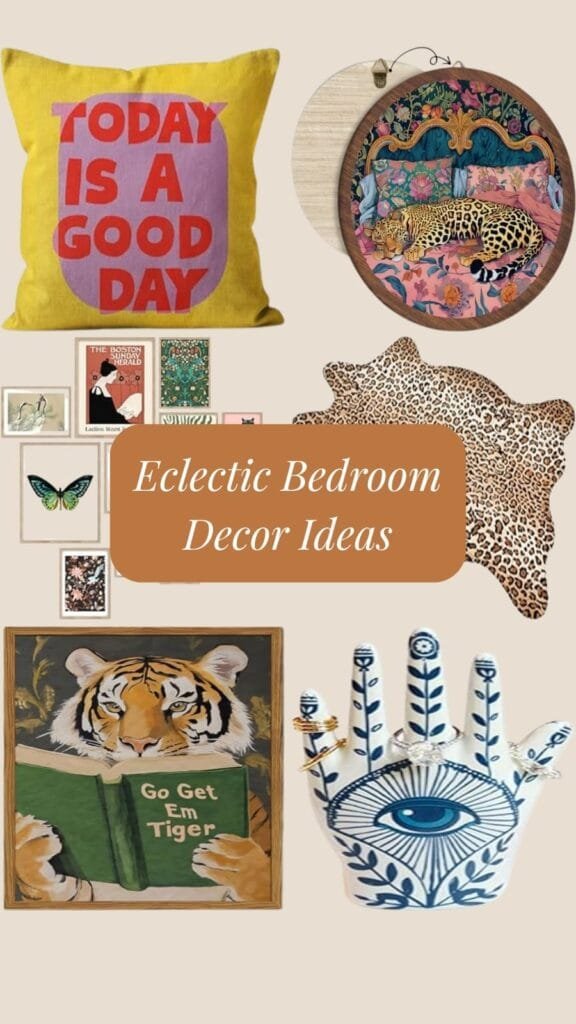Eclectic bedroom decor ideas featuring vibrant pillows, unique artwork, and stylish accents for a creative and inviting space.
