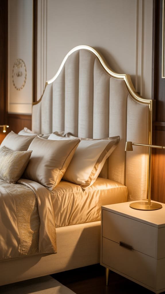 elegant beige gold headboard