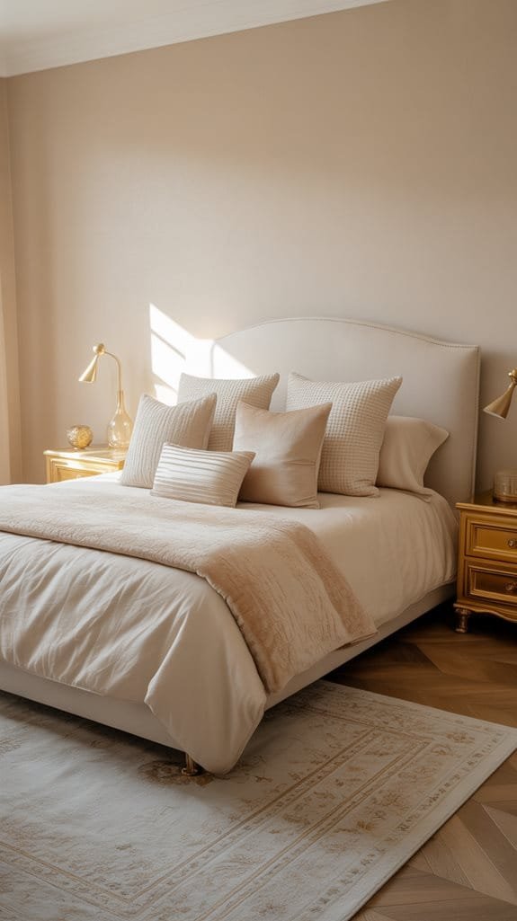 elegant gold nightstands enhance beauty