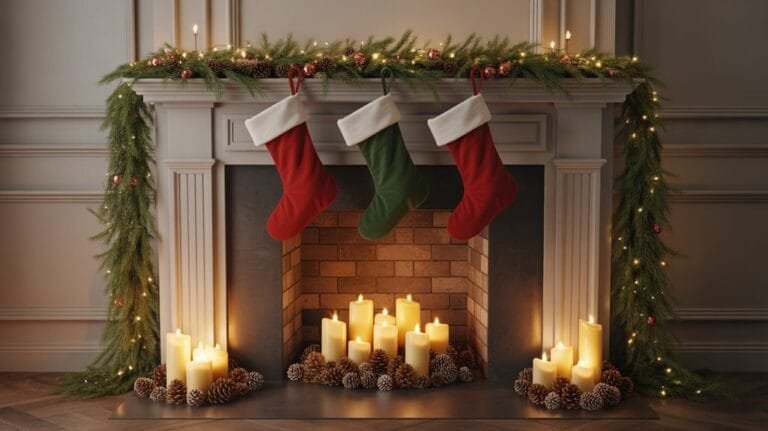festive fireplace holiday decor