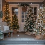 festive porch tree decorations