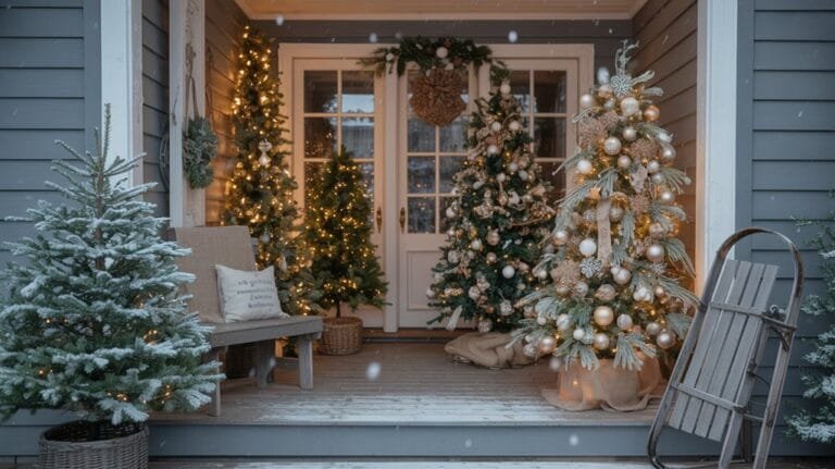 festive porch tree decorations