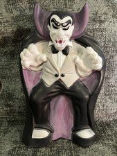General Foam Plastic Vampire Blow Mold w/Light Halloween Dracula 36”Vintage