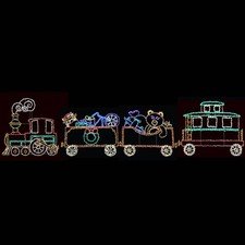 HUGE 23ft Long Train LED Outdoor Christmas Decoration 5 Piece Set LED Wireframe