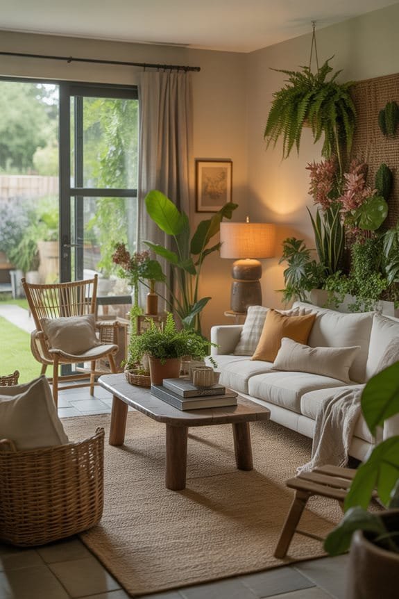 indoor plants and natural materials