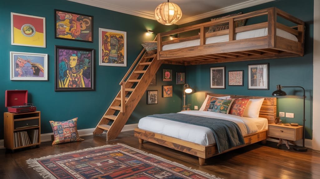 lofted bed space transformation