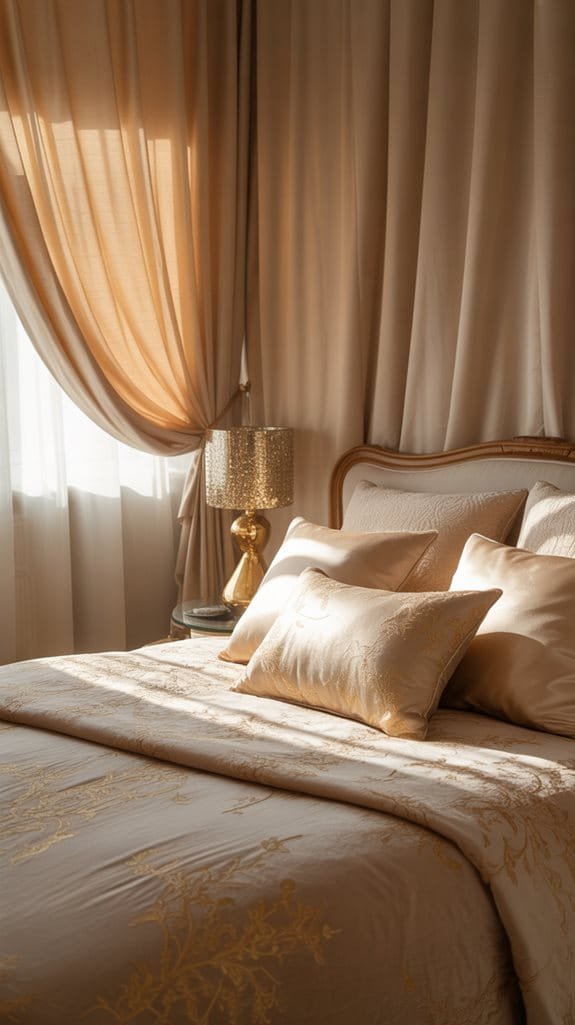 luxurious beige curtains design