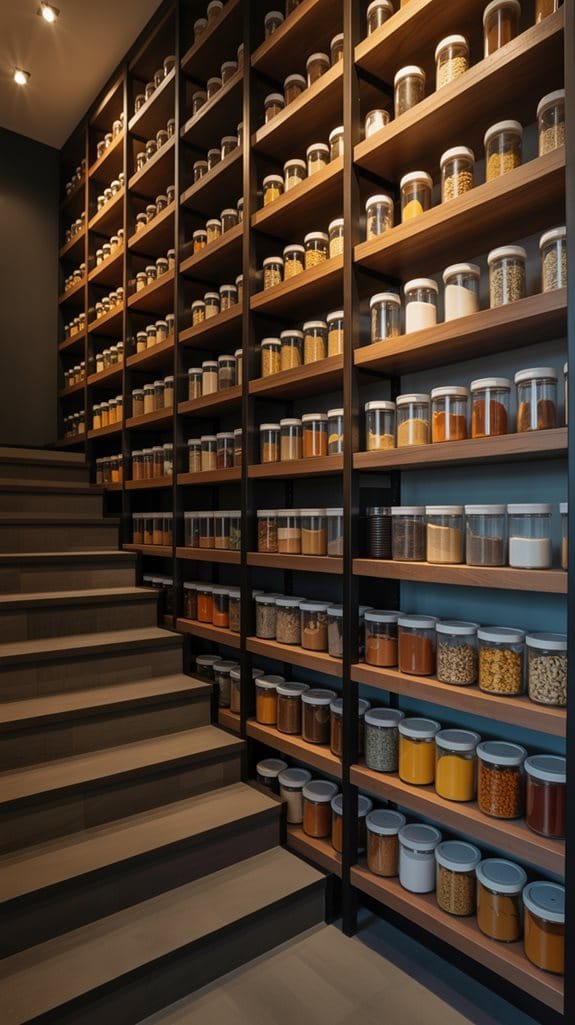 maximize under stairs pantry storage