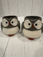 Mino ware Japanese pottery owl mug/ Set Of Two With Tags/ No Box