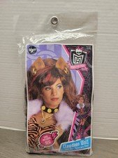 Monster High NEW Clawdeen Wolf Costume Halloween Cosplay Wig Ears & Earrings