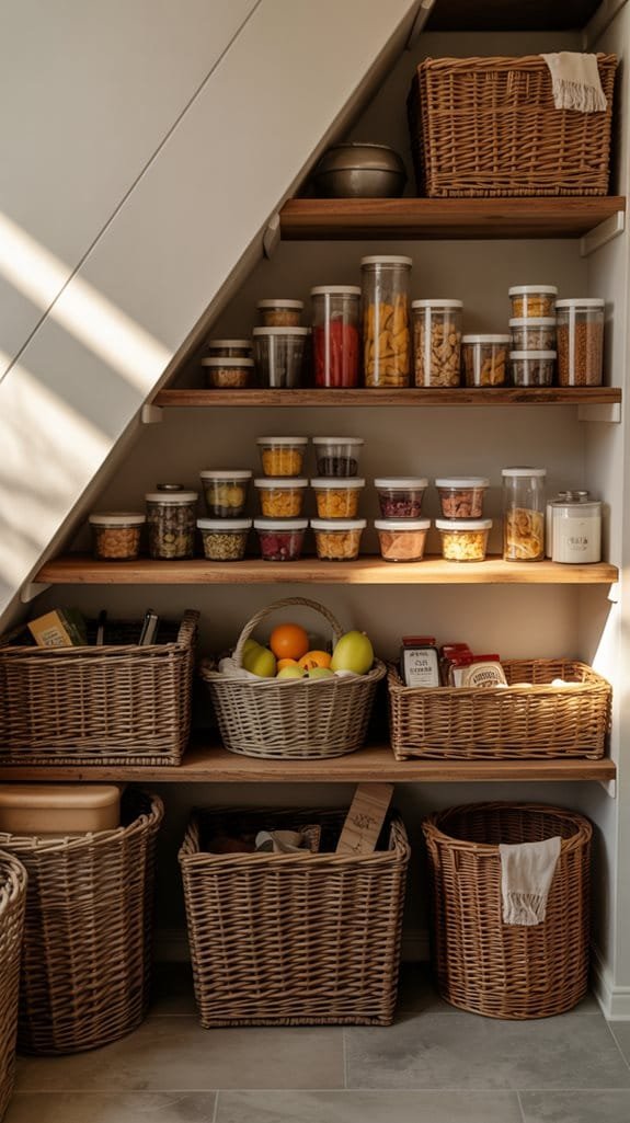 organized pantry with containers