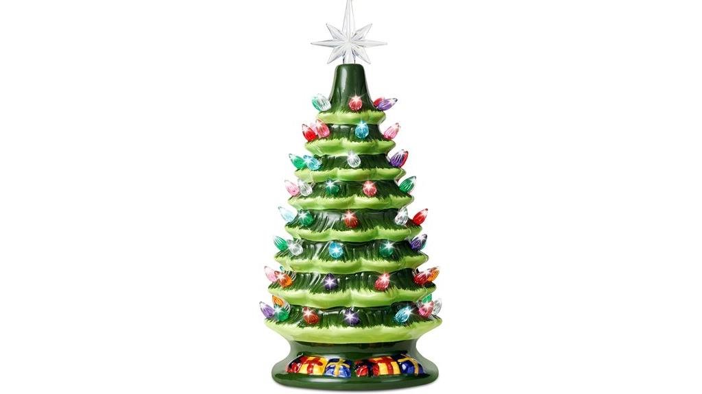 prelit ceramic christmas tree