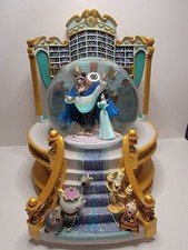 Rare 1991 Beauty and the Beast Snow Globe Library with Working Music Box