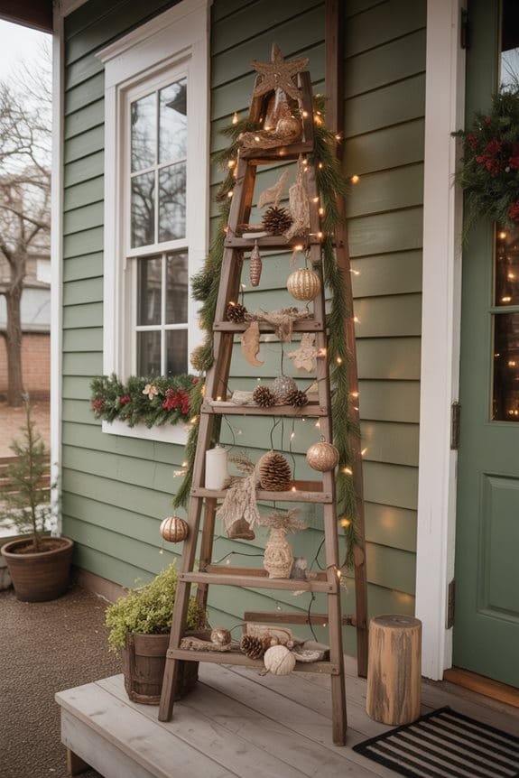 rustic wooden ladder tree