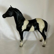 Stock Horse Foal Black And White Pinto Striped Traditional Vintage collectible