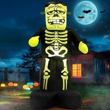 Stunning 7FT Frankenstein Blow-Up Decoration with Bright LED for Halloween Cheer