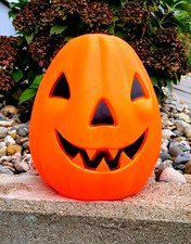 Vintage 1968 Halloween Blow Mold Empire Jack-O-Lantern With Light Decoration