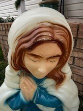 Vintage Christmas Nativity Set-Mary, Joseph, Jesus Blow Molded 28" USA Mfg.