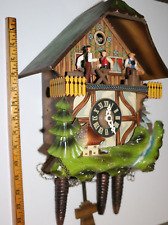 Vintage German E. Schmeckenbecher Black Forest Cuckoo Clock w/ musical sawmill
