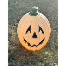 Vintage Halloween Jack-O-Lantern Light Up Blow Mold Large Pumpkin 24”