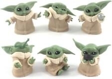 6pc Yoda Star Wars Baby Yoda Mandalorian Playset 6 Figure Cake Topper Toy Set