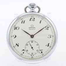 Antique 48mm Omega Geneve w/Box 17 Jewel Mechanical Pocket Watch 830 Swiss