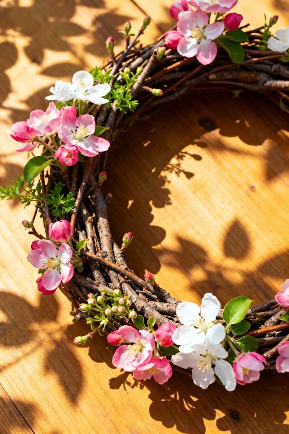 backyard spring wreath creation