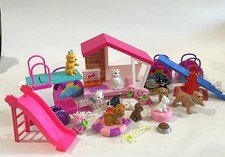 Barbie Pet Daycare Mixed Lot Dogs Cats Flocked & Accessories