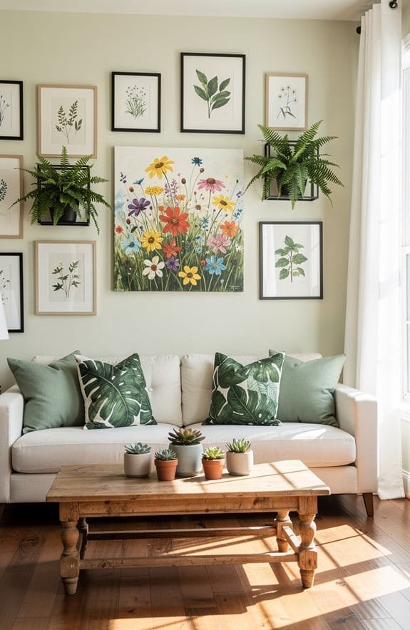 botanical prints enhance decor