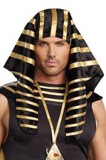 Brand New Egyptian Pharaoh Men Head Piece Costume Accessory