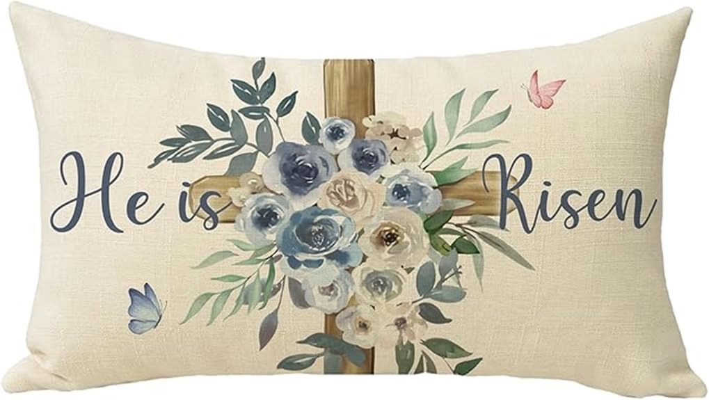 christian easter decorative pillow