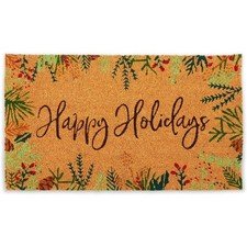 Christmas Welcome Door Mat for Indoor Outdoor Happy Holiday, Coco Coir 30x17”