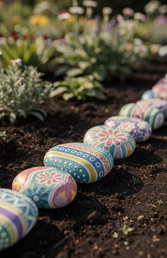 colorful painted rock borders