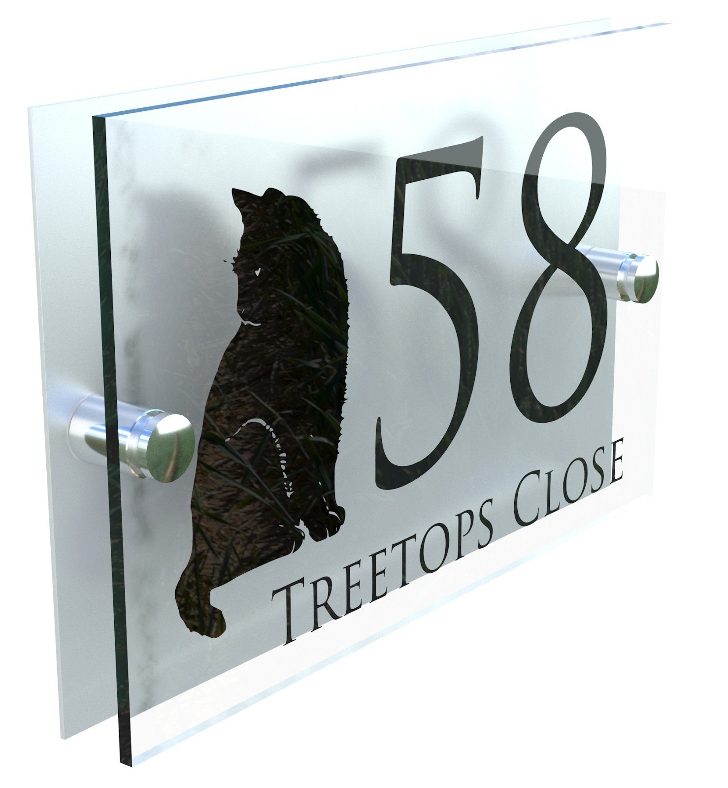 What are the dimensions of the Cat House Sign Custom Made Personalised Home Plaque Door Number Street Address?