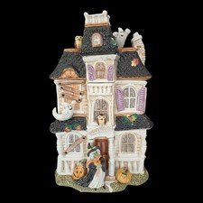 Fitz & Floyd Halloween Harvest Haunted Hooty House Figural Cookie Jar